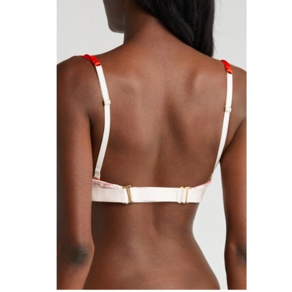 Free People x We Are HAH After Hours Bra Blood Orange Lace Padded Sz 30-38D NWT - Picture 7 of 8